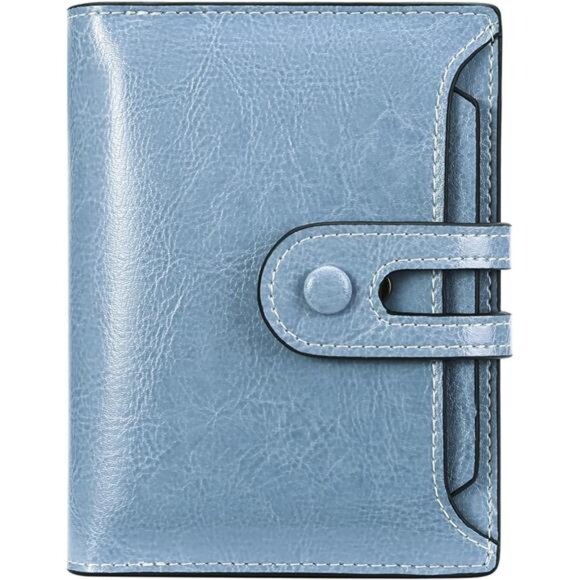 Small Wallet Genuine Leather Blue